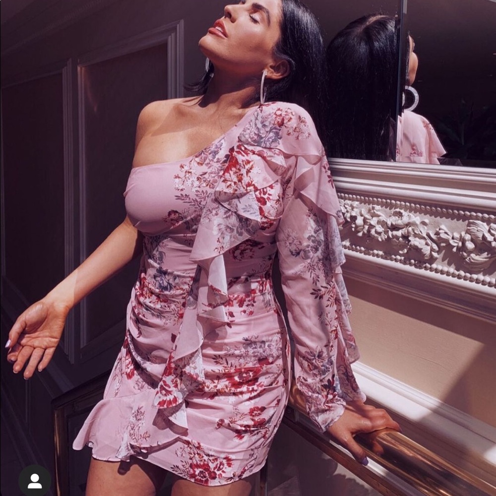 Michael Costello Pink Floral Dress